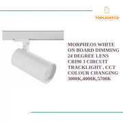 Morpheos White On Board Dimming 24 Degree Lens CRI90 3 Circuit Tracklight , CCT Colour Changing 3000K,4000K,5700K by@Outfy