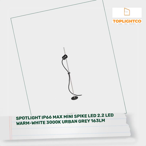 SPOTLIGHT IP66 MAX MINI SPIKE LED 2.2 LED WARM-WHITE 3000K URBAN GREY 163LM by@Outfy