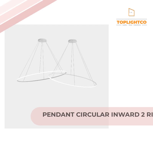 PENDANT CIRCULAR INWARD 2 RINGS &Oslash;2000 HORITZONTAL LED 516 LED WARM-WHITE 2700K by@Outfy
