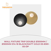 WALL FIXTURE TRIP DOUBLE &Oslash;300MM / &Oslash;300MM E14 18 BLACK/MATT GOLD 05-8361-05-DP by@Outfy
