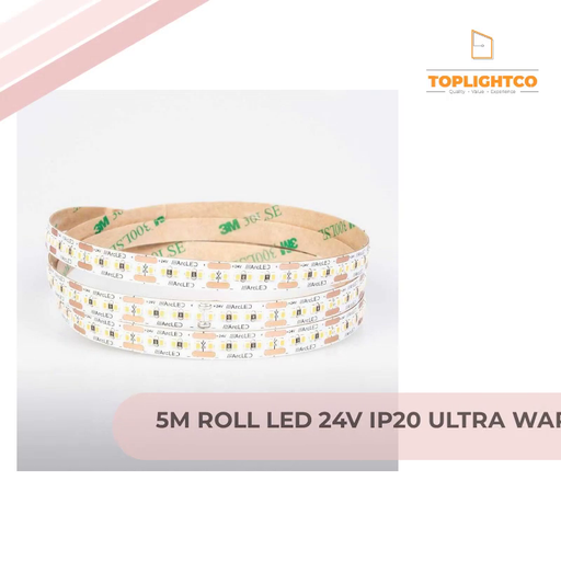 5m Roll LED 24V IP20 Ultra Warm White 5W Spotless LED Strip (2200K) by@Outfy