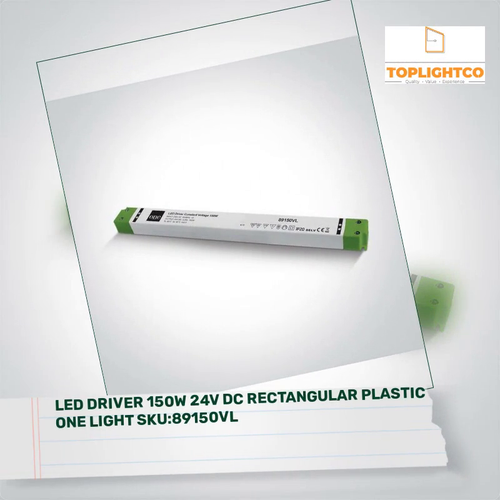 LED Driver 150W 24V DC Rectangular Plastic One Light SKU:89150VL by@Outfy