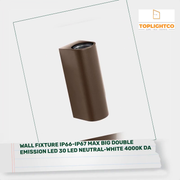 WALL FIXTURE IP66-IP67 MAX BIG DOUBLE EMISSION LED 30 LED NEUTRAL-WHITE 4000K DA by@Outfy