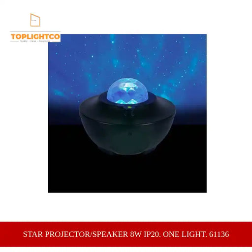 STAR PROJECTOR/SPEAKER 8W IP20. One Light. 61136 by@Outfy