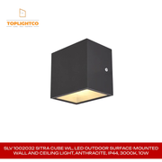 SLV 1002032 SITRA CUBE WL, LED outdoor surface-mounted wall and ceiling light, anthracite, IP44, 3000K, 10W by@Outfy