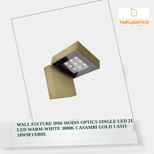 WALL FIXTURE IP66 MODIS OPTICS SINGLE LED 21 LED WARM-WHITE 3000K CASAMBI GOLD 1 AS11-18W9F1XBDL by@Outfy