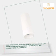 AG32-P7V9S2TSWR, DOWNLIGHT PLAY DECO SURFACE 8.5W LED WARM-WHITE 2700K CRI 92 14.3&ordm; PHASE CUT WH, White/white, Transparent by@Outfy