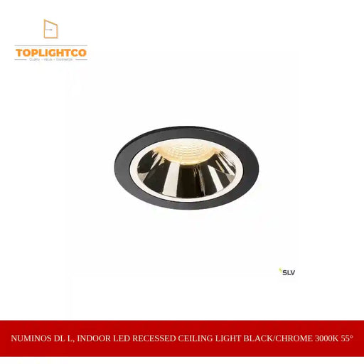 Numinos Dl L, Indoor Led Recessed Ceiling Light Black/chrome 3000k 55&deg; by@Outfy