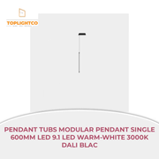 PENDANT TUBS MODULAR PENDANT SINGLE 600MM LED 9.1 LED WARM-WHITE 3000K DALI BLAC by@Outfy