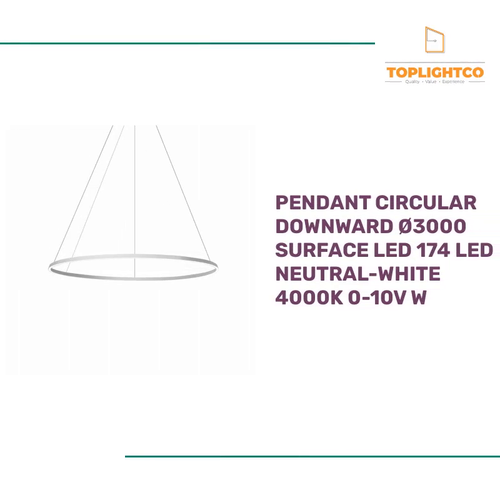 PENDANT CIRCULAR DOWNWARD &Oslash;3000 SURFACE LED 174 LED NEUTRAL-WHITE 4000K 0-10V W by@Outfy