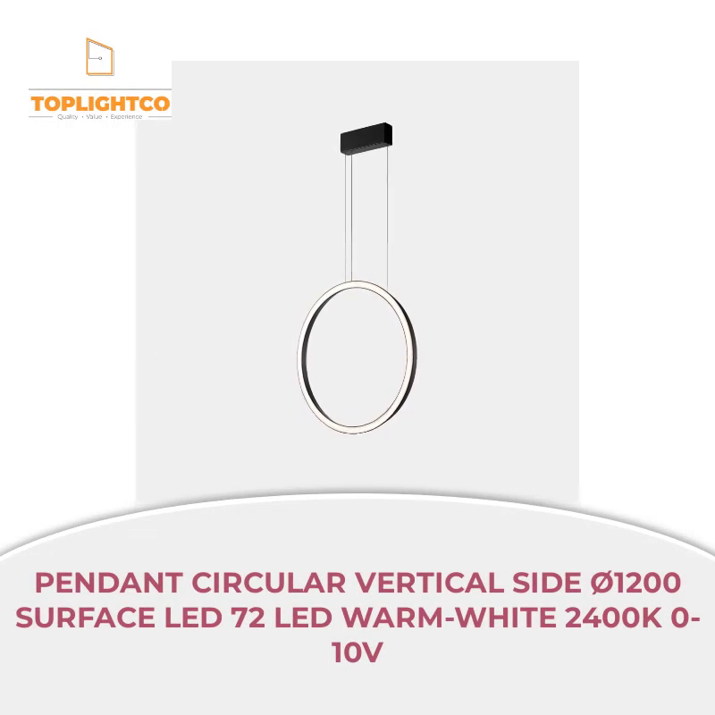 PENDANT CIRCULAR VERTICAL SIDE &Oslash;1200 SURFACE LED 72 LED WARM-WHITE 2400K 0-10V by@Outfy