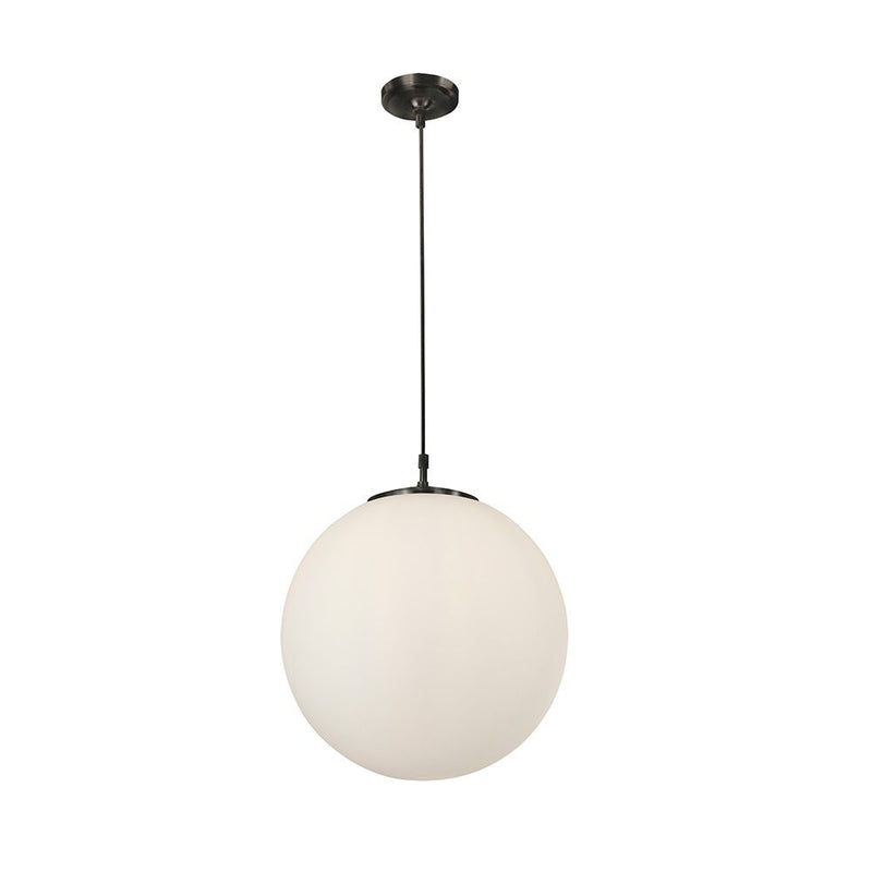 Atom Pendant Light 40cm Dimmable Black and Opal Glass
