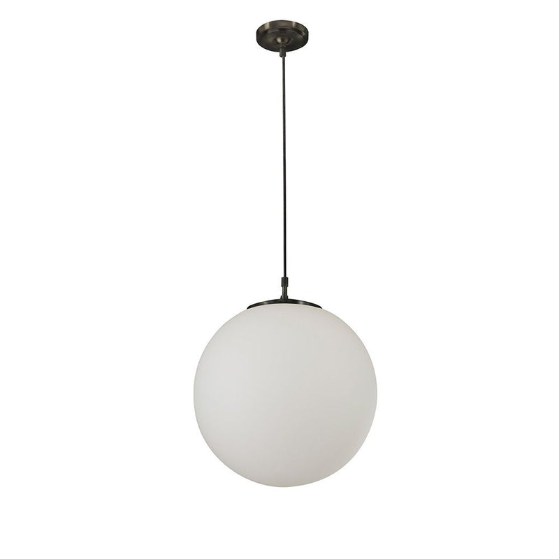 Atom Pendant Light 40cm Dimmable Black and Opal Glass