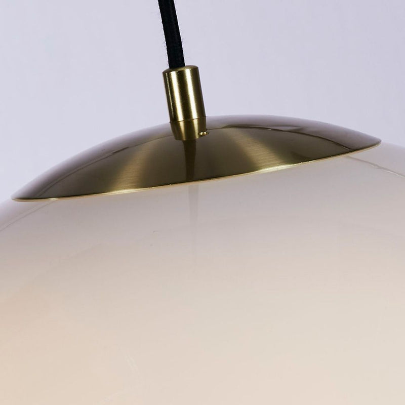 Atom Pendant Light 40cm Dimmable Black and Opal Glass