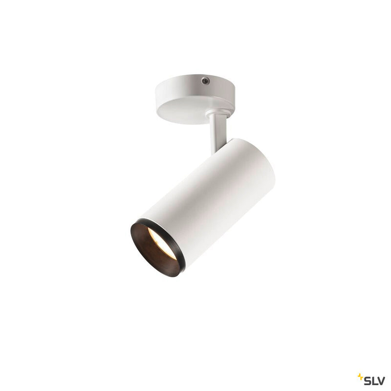 SLV 1004208 NUMINOS® M CL, PHASE, Surface-mounted ceiling light, 3000 K, 14 Watt, trailing edge, 60°, matt white / matt black
