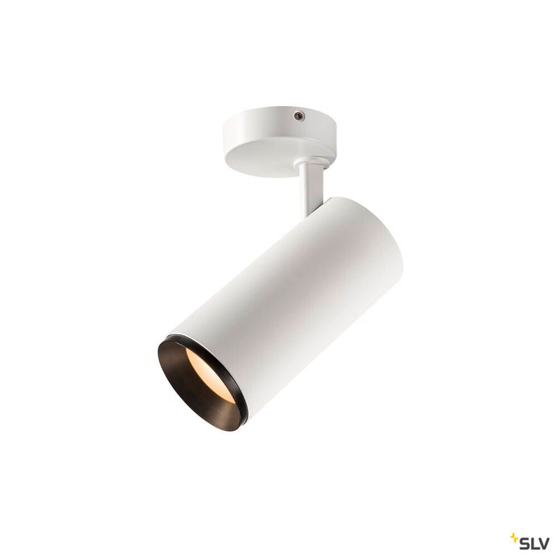 SLV 1004304 NUMINOS® L CL, PHASE, Surface-mounted ceiling light, 3000 K, 20 Watt, trailing edge, 60°, matt white / matt black