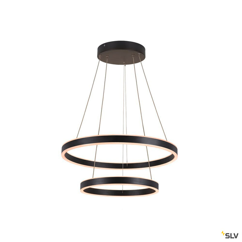 SLV 1004765 ONE DOUBLE PD PHASE UP/DOWN, Indoor LED pendant light black CCT switch 2700/3000 K