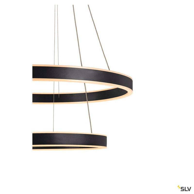 SLV 1004765 ONE DOUBLE PD PHASE UP/DOWN, Indoor LED pendant light black CCT switch 2700/3000 K