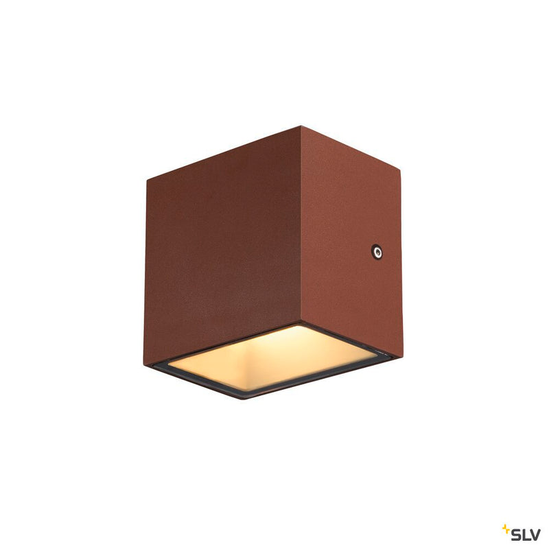 SLV 1005150 SITRA S WL SINGLE, LED outdoor wall-mounted light, rust coloured, CCT switch 3000/4000 K