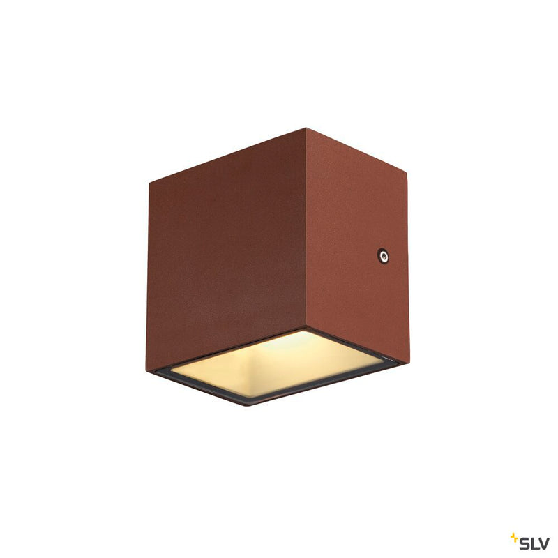 SLV 1005150 SITRA S WL SINGLE, LED outdoor wall-mounted light, rust coloured, CCT switch 3000/4000 K