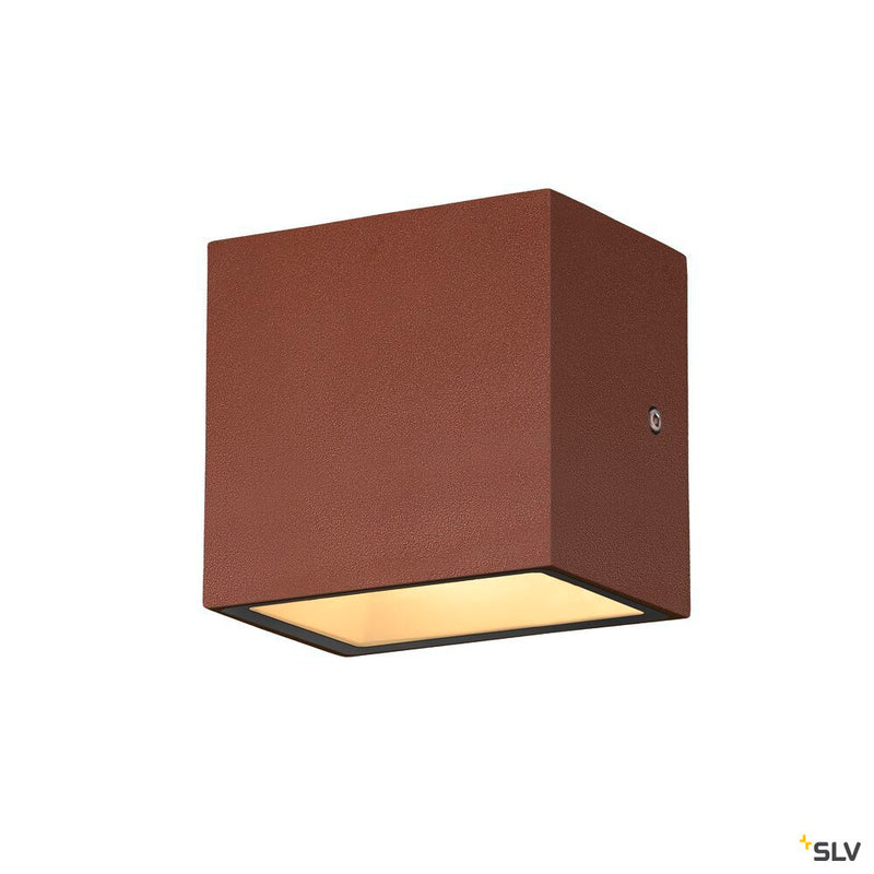 SLV 1005150 SITRA S WL SINGLE, LED outdoor wall-mounted light, rust coloured, CCT switch 3000/4000 K