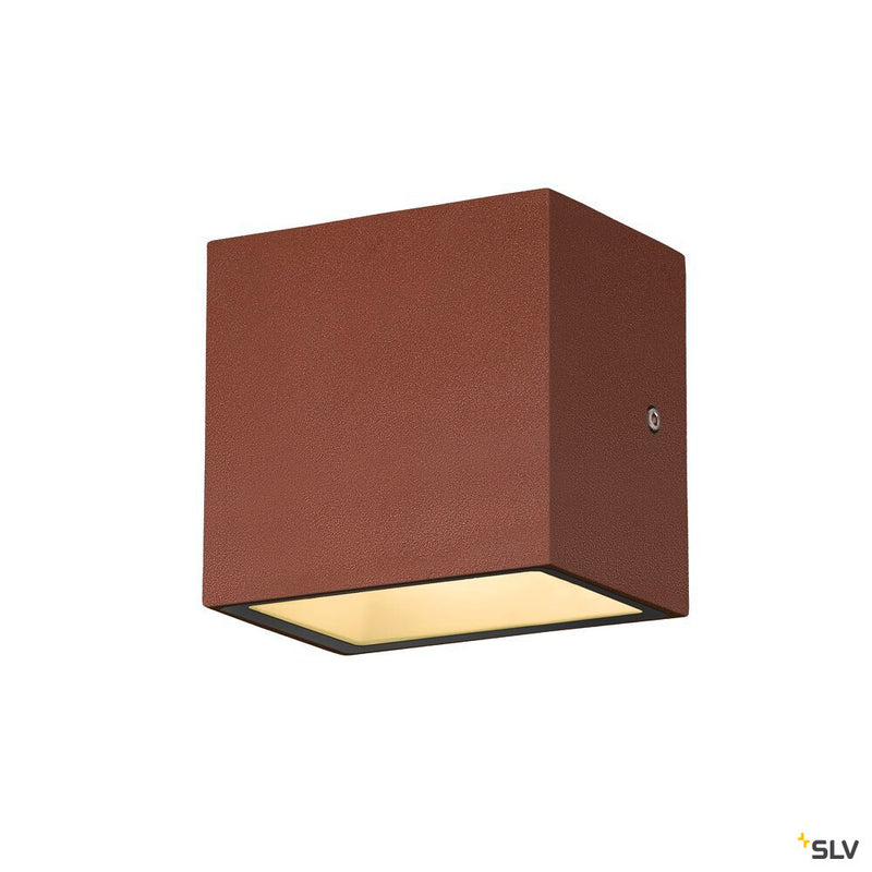 SLV 1005150 SITRA S WL SINGLE, LED outdoor wall-mounted light, rust coloured, CCT switch 3000/4000 K