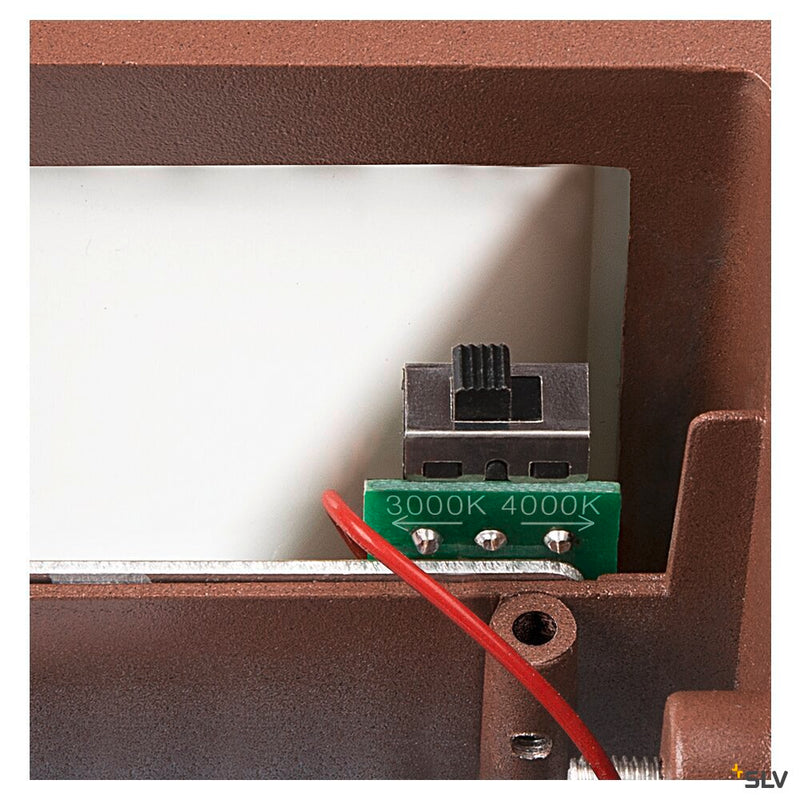 SLV 1005150 SITRA S WL SINGLE, LED outdoor wall-mounted light, rust coloured, CCT switch 3000/4000 K