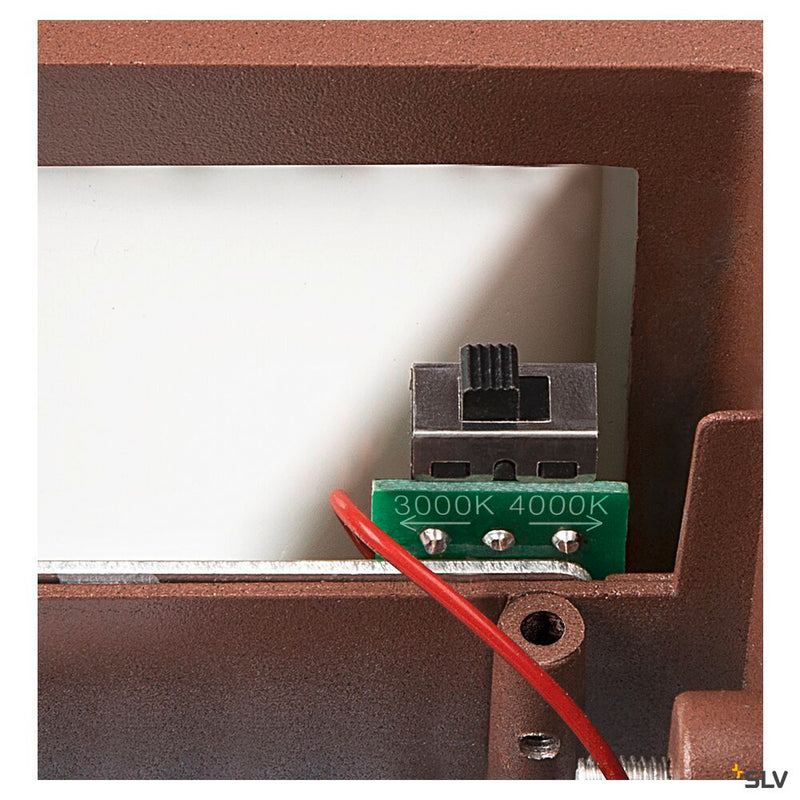 SLV 1005154 SITRA M WL UP/DOWN, LED outdoor wall-mounted light, rust coloured, CCT switch 3000/4000 K