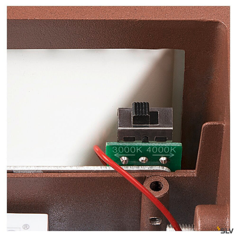 SLV 1005157 SITRA L WL UP/DOWN, LED outdoor wall-mounted light, rust coloured, CCT switch 3000/4000 K