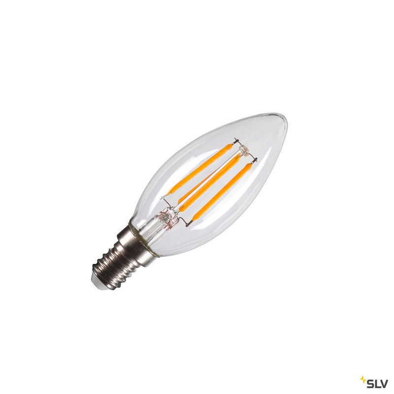 SLV 1005284 C35 E14, transparent LED light, 4.2 W 2700 K CRI 90 320°