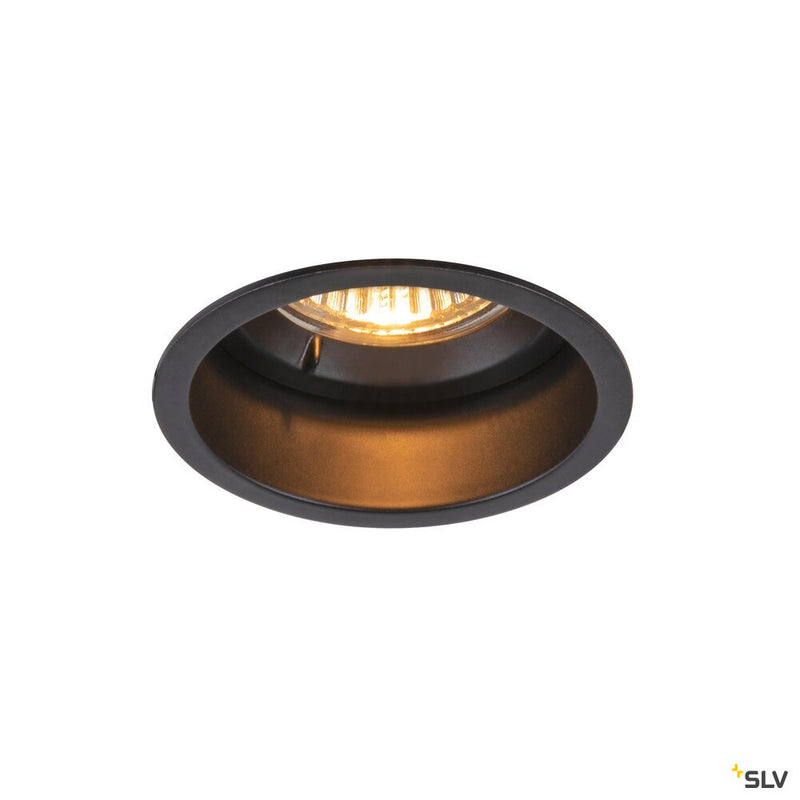 SLV 1005435 HORN GU10, black recessed ceiling light, 25 W blower door tested