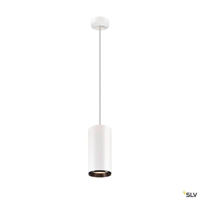 SLV 1005715 NUMINOS® XL PD, PHASE, Pendant light, pendant length 250 cm, 3000 K, 28 Watt, 36°, trailing edge, matt white / matt black