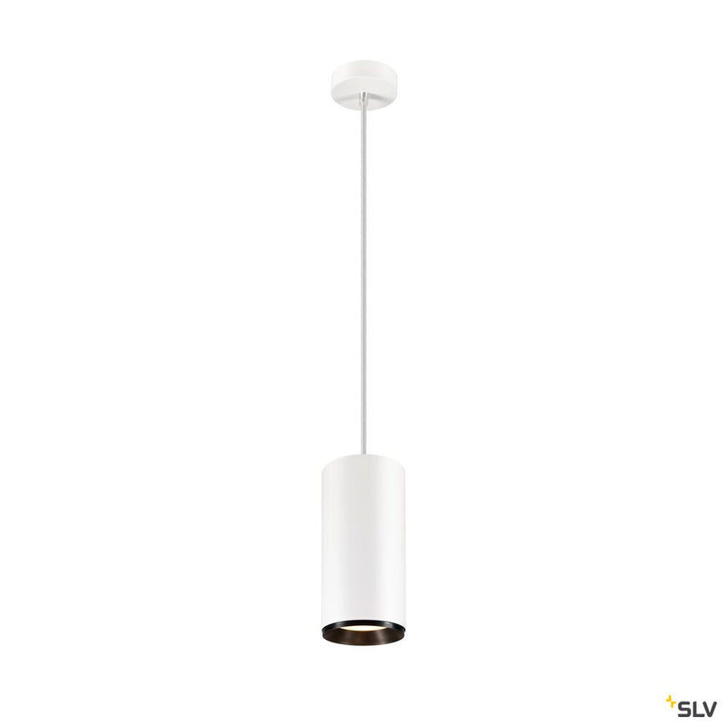 SLV 1005720 NUMINOS® XL PD, PHASE, Pendant light, pendant length 250 cm, 4000 K, 28 Watt, 24°, trailing edge, matt white / matt black