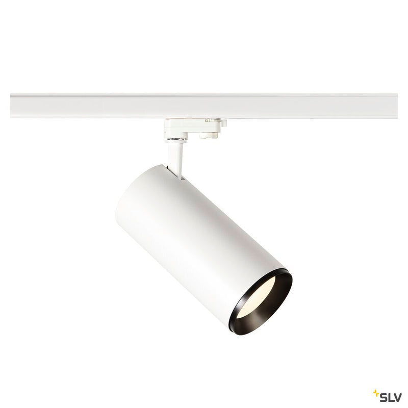 SLV 1005740 NUMINOS® XL 3Ph., PHASE, 3~ Spotlight, cylindrical, 4000 K, 28 Watt, trailing edge, 60°, matt white / matt black