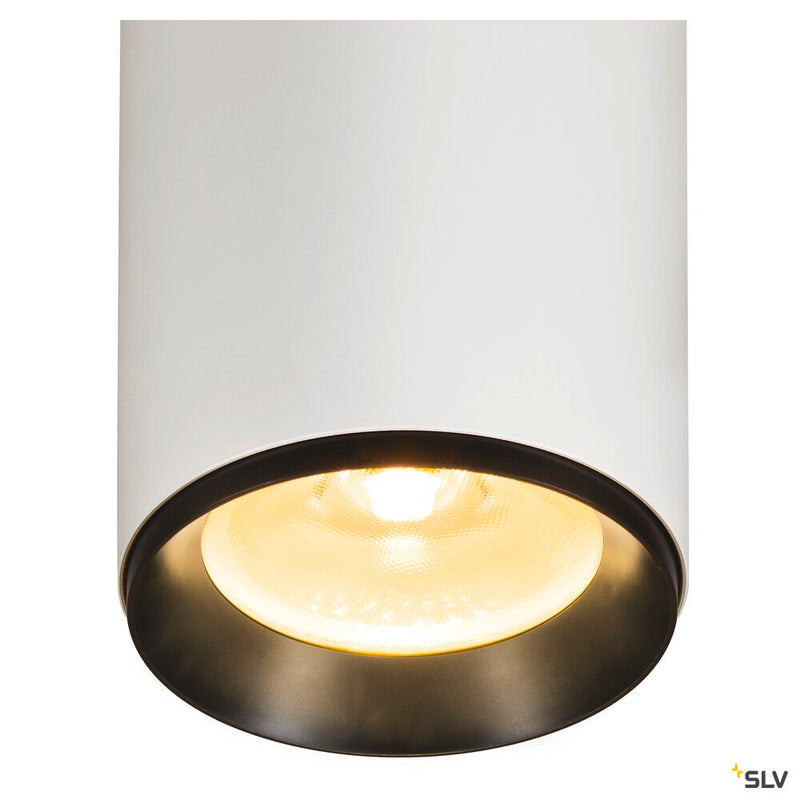 SLV 1006094 NUMINOS® XL CL, PHASE, Surface-mounted ceiling light, 3000 K, 28 Watt, trailing edge, 60°, matt white / matt black