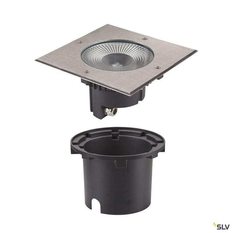 SLV 1006105 ROCCI 200 EL square, stainless steel in-ground light 16 W 3000 K 120°