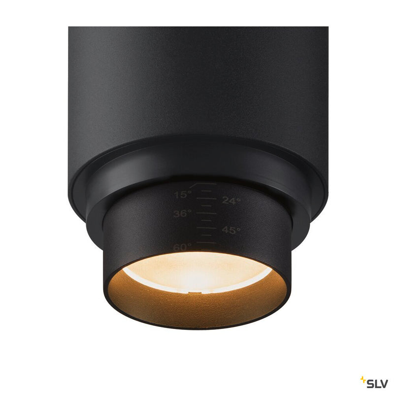 SLV 1006108 NUMINOS® ZOOM M PHASE, black 3-phase spot, 20 W 2700 K 15-60°