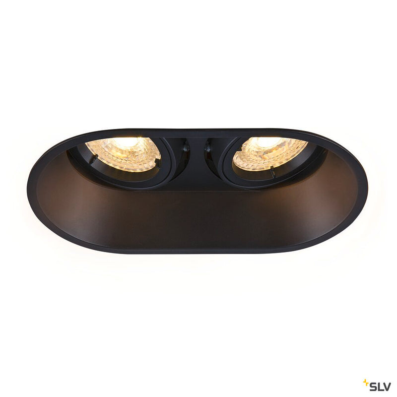 SLV 1006121 HORN double QPAR51, black recessed ceiling light, 25 W