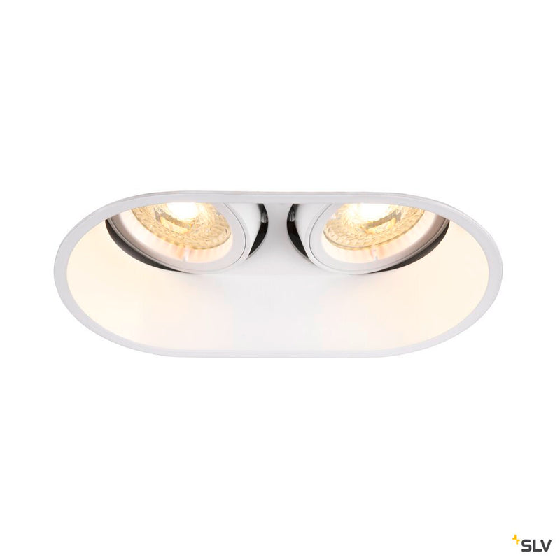 SLV 1006122 HORN double QPAR51, white recessed ceiling light, 25 W