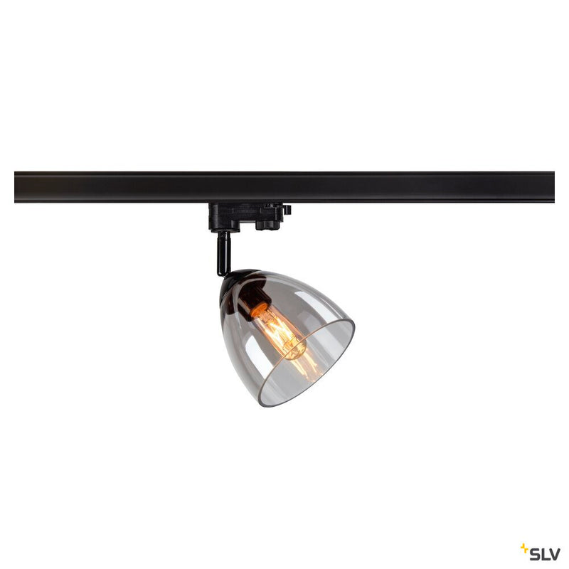 SLV 1006157 PARA CONE GL GU10, black / transparent 3-phase spot