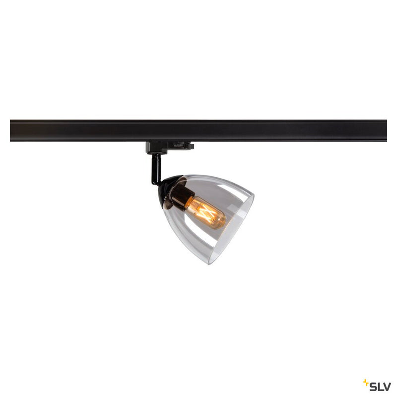 SLV 1006157 PARA CONE GL GU10, black / transparent 3-phase spot