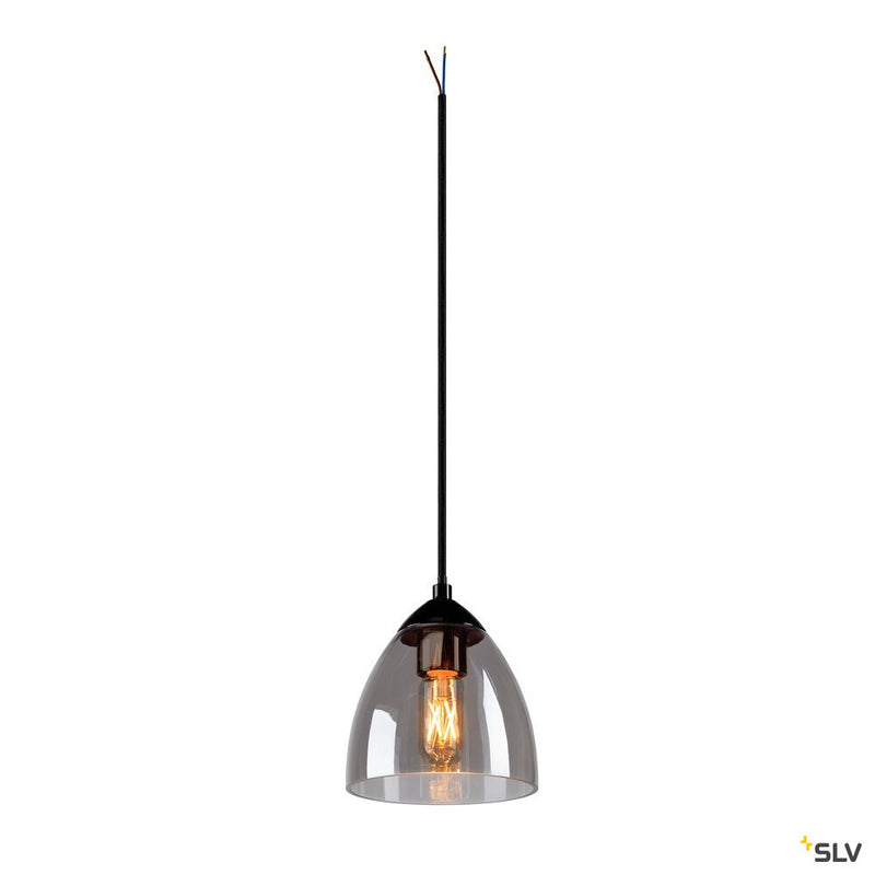 SLV 1006159 PARA CONE GL GU10, black / transparent pendant light