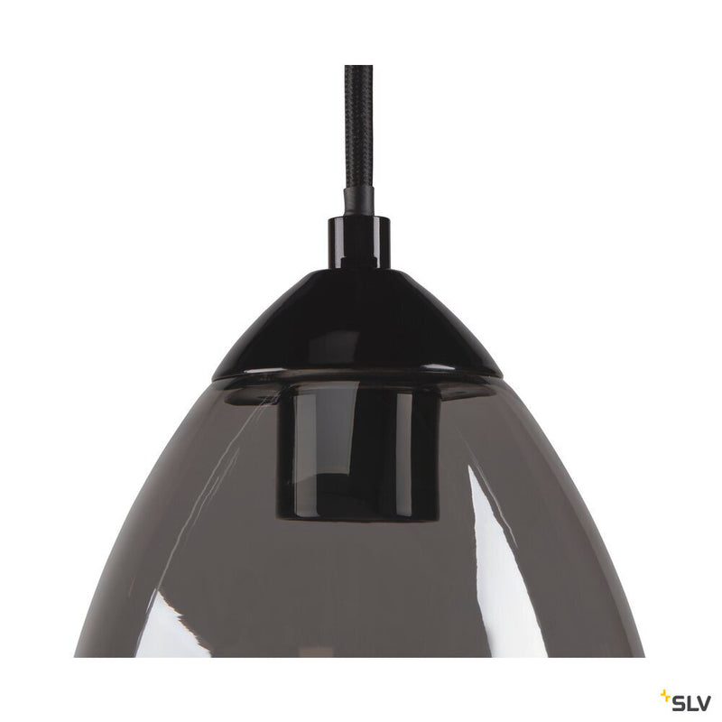 SLV 1006159 PARA CONE GL GU10, black / transparent pendant light