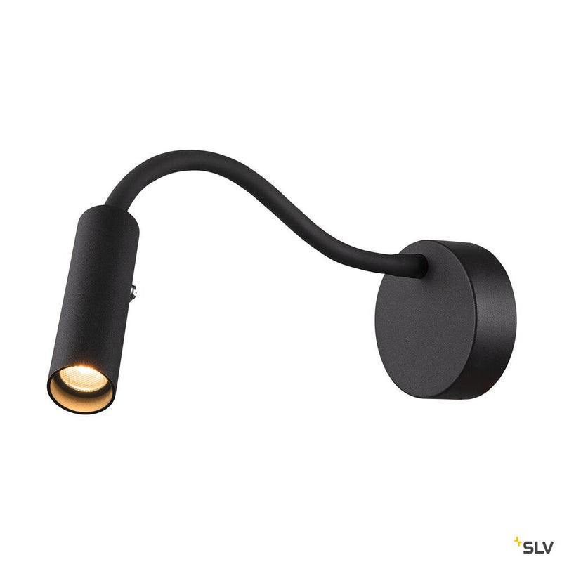 SLV 1006162 KARPO GOOSE, black wall-mounted light, 5.8 W 3000 K 40°