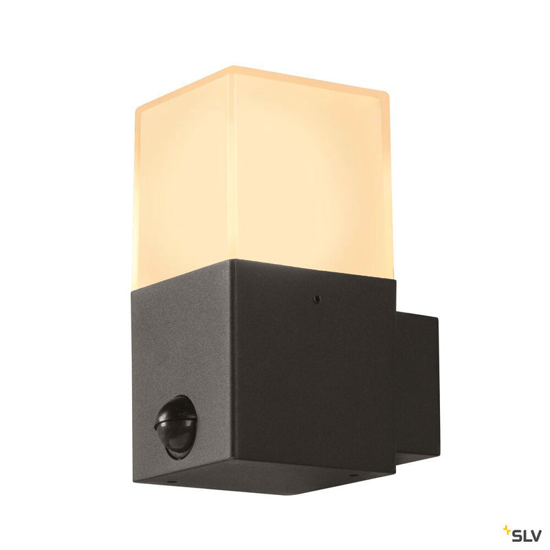 SLV 1006183 GRAFIT E27 square Sensor, anthracite wall-mounted light