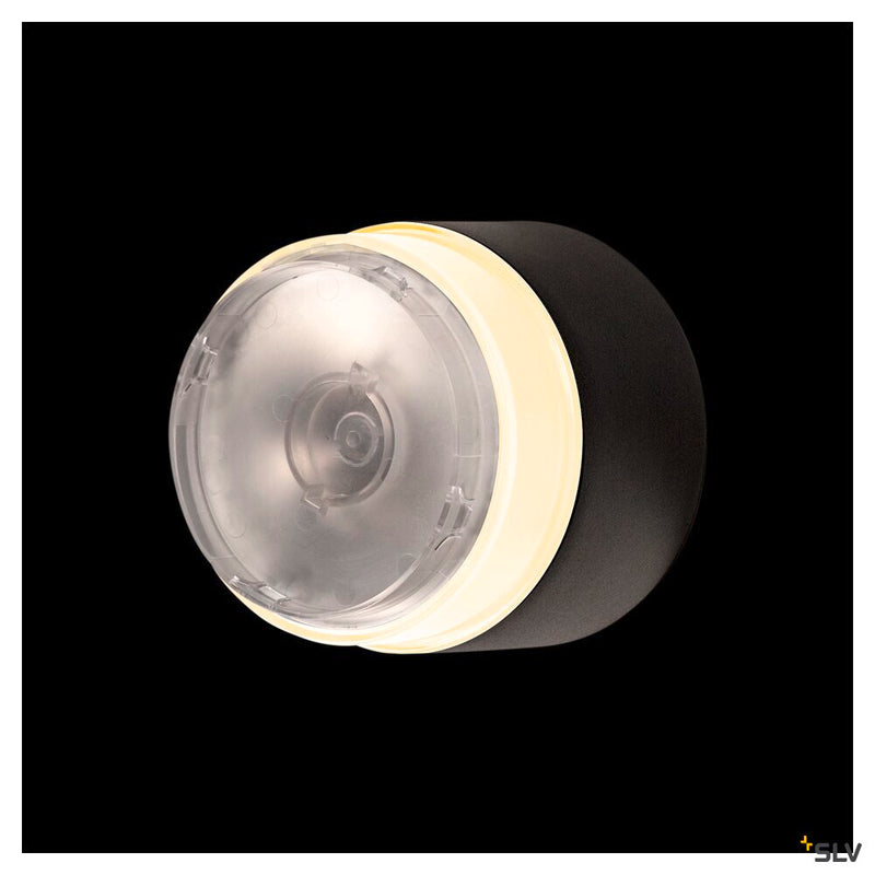 SLV 1006319 MANA BASE WL PHASE, Wall-mounted light anthracite round 15 W 800/820 lm 2700/3000 K CRI 90 Dimmable