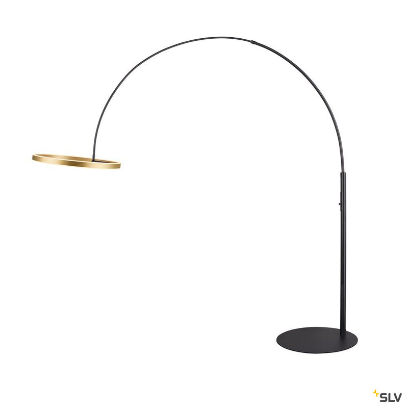 SLV 1006350 ONE BOW FL, Free-standing lamp black/brass 20 W 1200/1200 lm 2700/3000 K CRI 90 140°