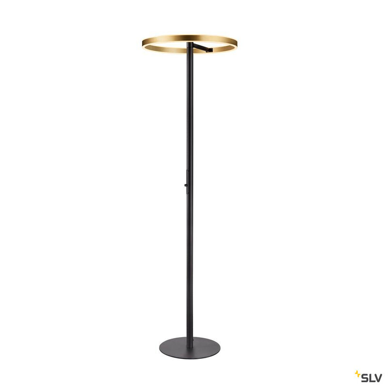 SLV 1006353 ONE STRAIGHT FL, Free-standing lamp black/brass 20 W 1200/1200 lm 2700/3000 K CRI 90 140°