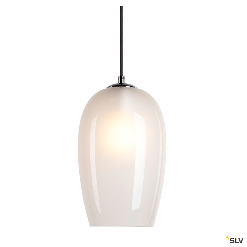 SLV 1006402 PANTILO OVAL PD, E27 pendant light, white/chrome
