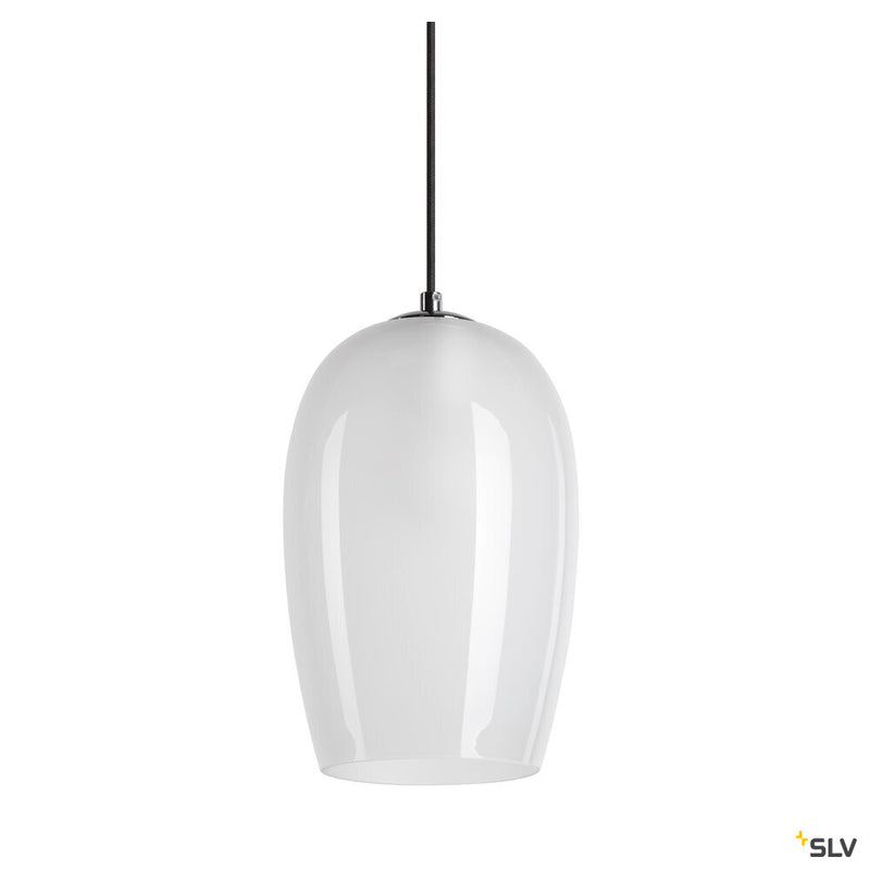 SLV 1006402 PANTILO OVAL PD, E27 pendant light, white/chrome
